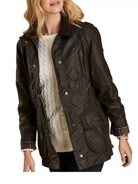 Barbour Classic Beadnell Waxed Cotton Jacket Women's size 4 PRELOVED